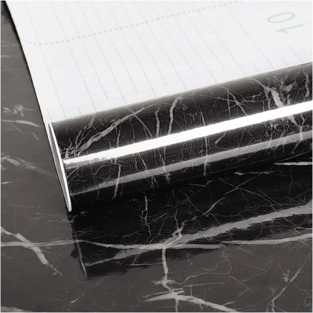 COWINLIFE DECO Wholesale Modern Black Peel and Stick Waterproof PVC Self Adhesive Marble Wall Paper Design Sticker for Home Table