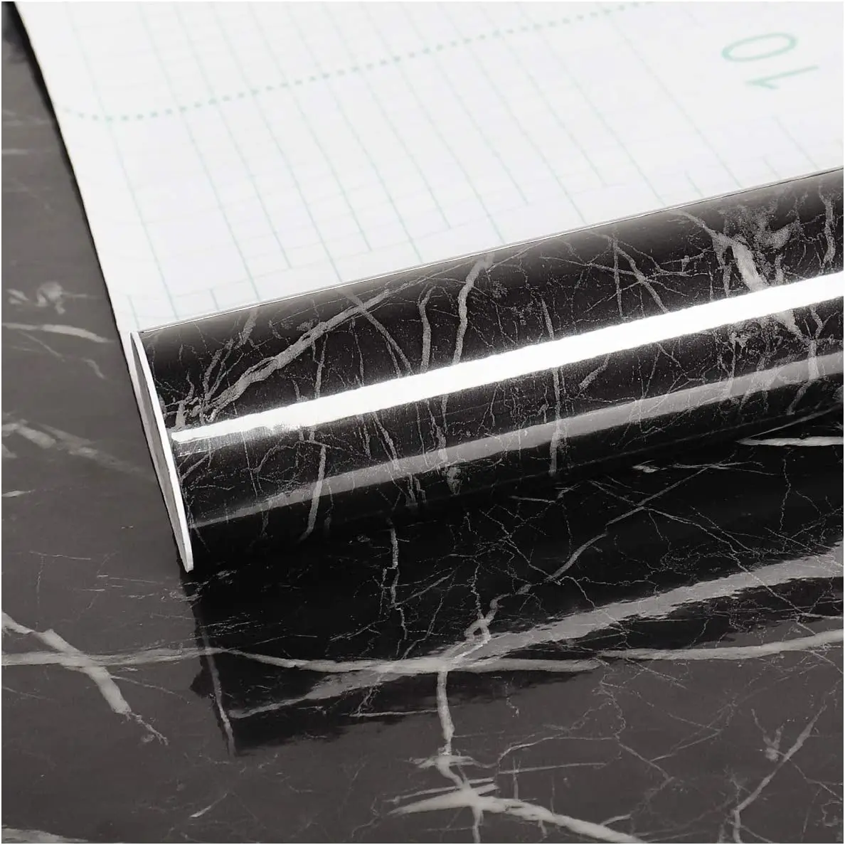 COWINLIFE DECO Wholesale Modern Black Peel and Stick Waterproof PVC Self Adhesive Marble Wall Paper Design Sticker for Home Table