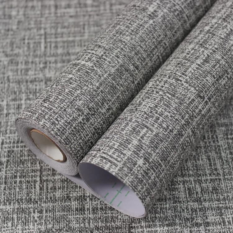 COWINLIFE DECO Textured Fabric Wallpaper Designs Faux Grasscloth Peel and Stick Wall Paper Self-Adhesive Linen Removable Wall Sticker detail 1