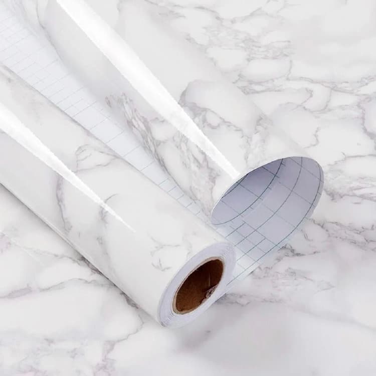 COWINLIFE DECO Wholesale PVC Vinyl Dark White Designs Self-adhesive Waterproof Kitchen Peel and Stick Marble Wallpaper Sticker detail 1