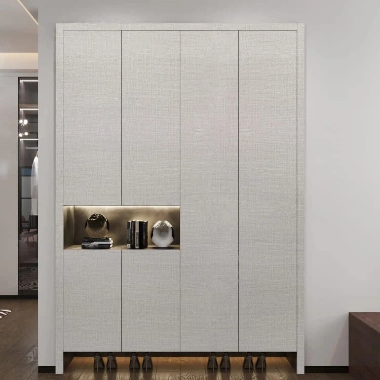COWINLIFE DECO Textured Fabric Wall Paper Faux Grasscloth Beige Peel and Stick Self-Adhesive Linen Wallpaper Cabinets Counter Top detail 6