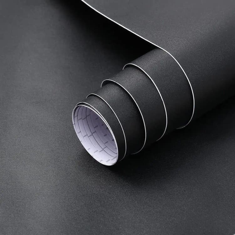 COWINLIFE DECO Matte Solid Black Peel and Stick Wallpaper Self-Adhesive Vinyl Wall Paper Waterproof and Oil Proof for Countertops detail 1