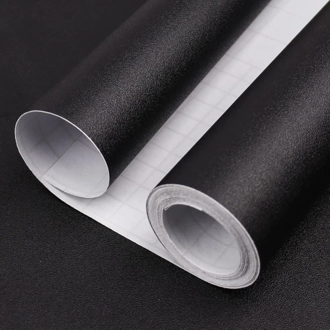 COWINLIFE DECO Solid Colour Wallpaper Design Peel and Stick Matte Black Self-Adhesive Decorative Wall Sticker Cabinets Wall Paper