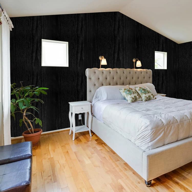 COWINLIFE DECO High Quality Black Wood Peel and Stick Decorative Self-Adhesive Wallpaper for Bedroom Easy to Clean Thicken Wall Paper detail 3