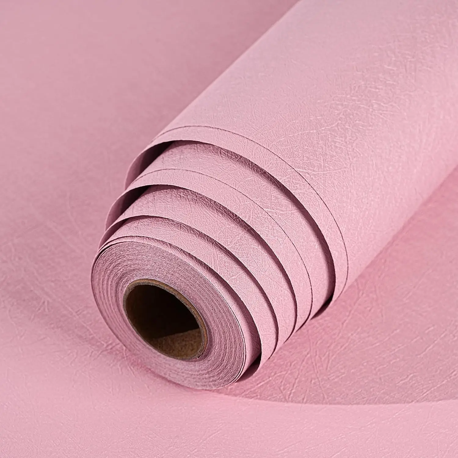 COWINLIFE DECO Cheap Silk Pink Peel and Stick Wallpaper Self Adhesive Removable Wall Paper for Cabinets Bedroom Wall Sticker