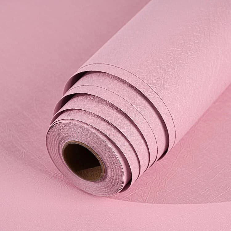 COWINLIFE DECO Cheap Silk Pink Peel and Stick Wallpaper Self Adhesive Removable Wall Paper for Cabinets Bedroom Wall Sticker detail 1