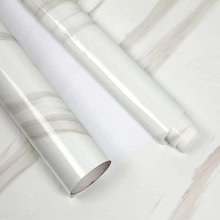 COWINLIFE DECO Glossy Marble Contact Paper Peel and Stick Waterproof Marble Sticker for Bathroom Granite Self-Adhesive Wallpaper detail 1
