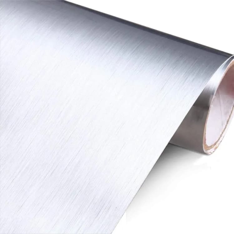 COWINLIFE DECO Silver Metallic Brush Stainless Steel Self Adhesive Vinyl Film Waterproof Peel and Stick Wallpaper Sticker for Fridge detail 1