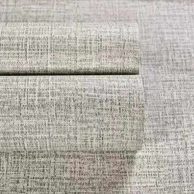 COWINLIFE DECO Light Gray Textured Peel and Stick Wall Paper Waterproof Self-Adhesive Vinyl Faux Fabric Linen Pattern Wallpaper detail 1