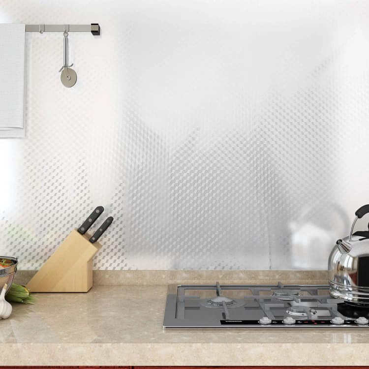 COWINLIFE DECO 3D Kitchen Waterproof Oil Proof Aluminum Foil Sticker Silver Chequer Peel and Stick Wall Paper Self Adhesive detail 6