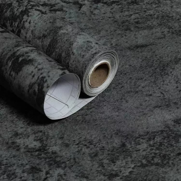 COWINLIFE DECO Thick Black Concrete Wallpaper Roll Peel and Stick 3D Vinyl Waterproof PVC Self Adhesive Cement Sticker for Wall detail 1