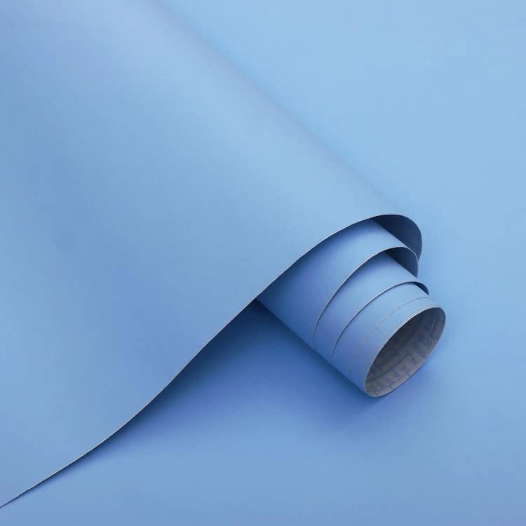 COWINLIFE DECO Hot Selling Light Blue Solid Color Plain Vinyl Pvc Wall Paper Self Adhesive Decoration Wallpaper Rolls for Bedroom detail 1