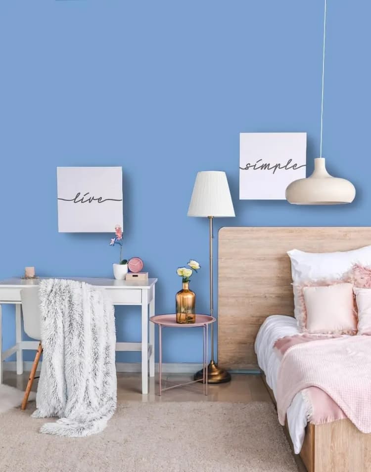 COWINLIFE DECO Hot Selling Light Blue Solid Color Plain Vinyl Pvc Wall Paper Self Adhesive Decoration Wallpaper Rolls for Bedroom detail 3