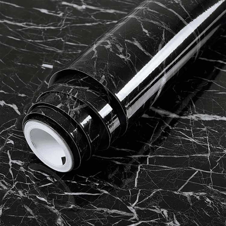 COWINLIFE DECO Waterproof Black and White Peel and Stick PVC Self Adhesive Wall Paper Vinyl Marble Sticker for Kitchen Countertop detail 7