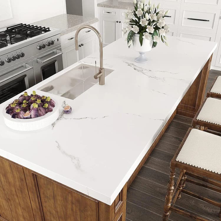 COWINLIFE DECO High Quality Matte Waterproof White Marble Wallpaper Roll PVC Self Adhesive Marble Stickers for Kitchen Wall Decor detail 2