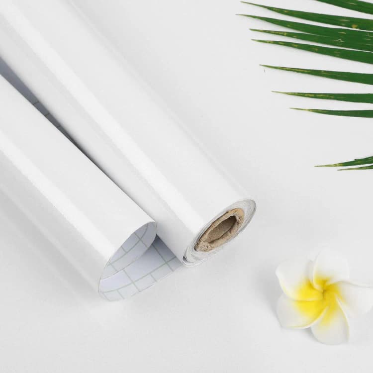 COWINLIFE DECO White Contact Paper Decorative for Kitchen Glossy Glitter Self Adhesive Film Peel and Stick Waterproof Wallpaper detail 2