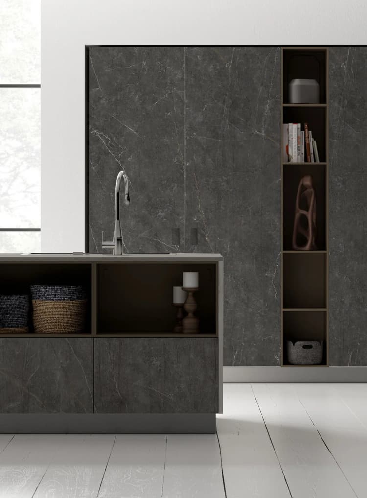 Dark Grey Glossy Marble Wallpaper Peel and Stick Waterproof  Marble Self Adhesive Removable Contact Paper for  Home Decoration detail 3