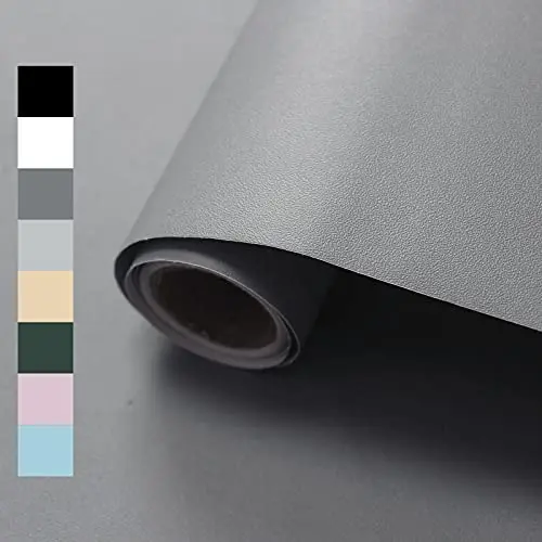 Custom Morden Pvc Peel and Stick Adhesive Wall Paper Solid Colour Grey Plain Self Adhesive Wallpaper for Furniture Living Room detail 2