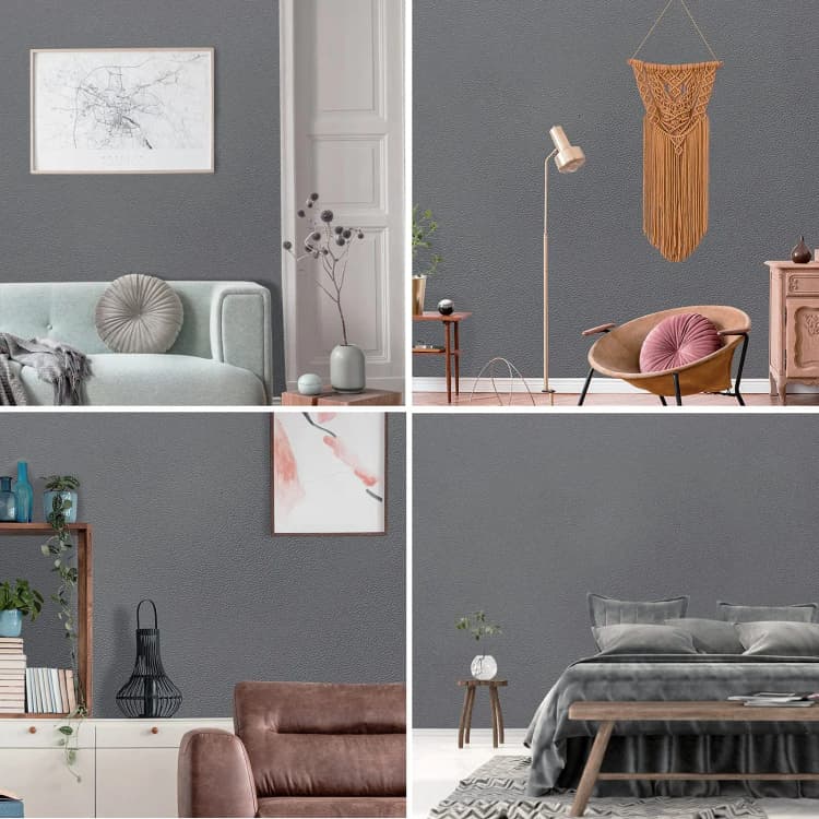 Custom Morden Pvc Peel and Stick Adhesive Wall Paper Solid Colour Grey Plain Self Adhesive Wallpaper for Furniture Living Room detail 3