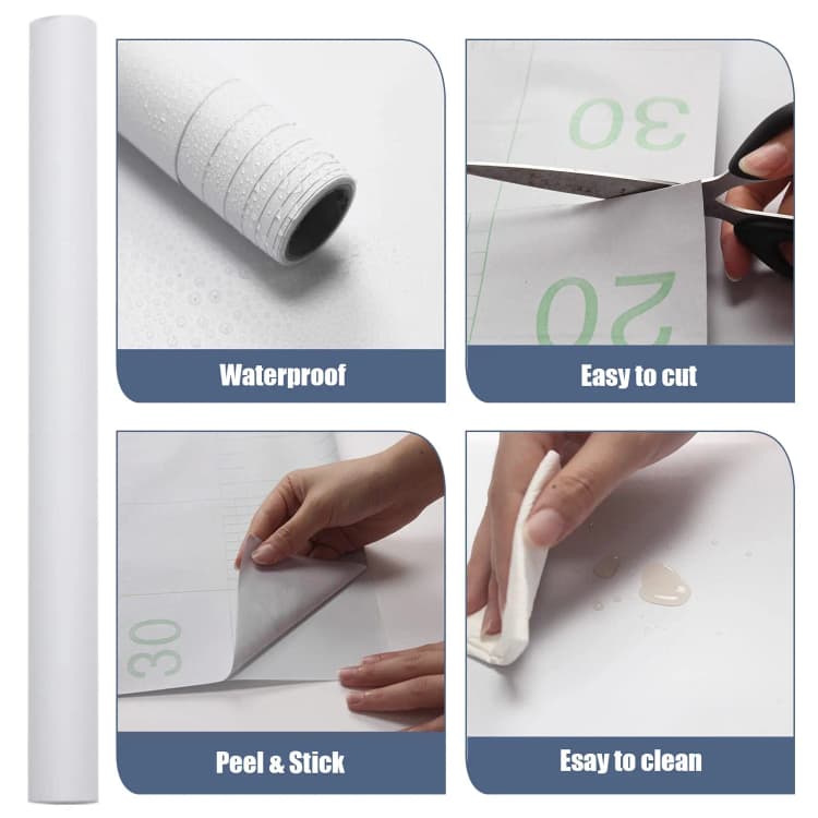 Cheap Solid Color Plain White Pvc Wallpaper Self Adhesive Peel and Stick Wall Paper for Kitchen Cabinet Furniture Countertop detail 6