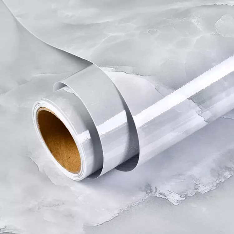 COWINLIFE High Glossy Marble Contact Paper Peel and Stick Wall Paper Self Adhesive Wallpaper Roll for Countertop Bathroom detail 1