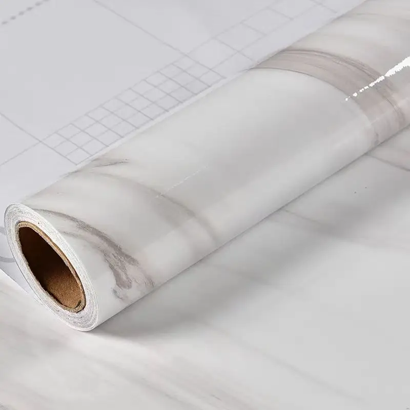 COWINLIFE White Contact Paper Peel and Stick Self Adhesive Marble Stickers for Cabinet Kitchen Countertop Viny Film Roll detail 1