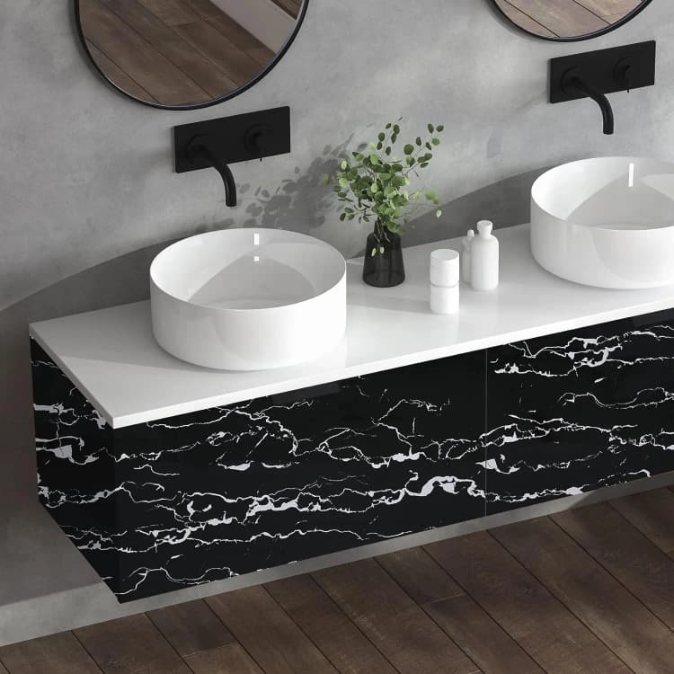 COWINLIFE Modern Black and White Marble Wallpaper Peel and Stick Self Adhesive Removable Marble Stickers for Furniture detail 4