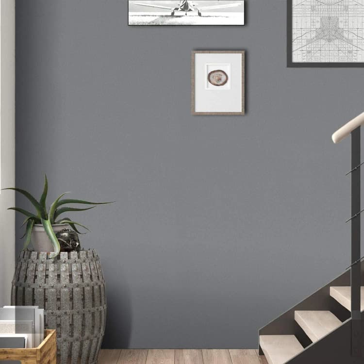 COWINLIFE Thicken Solid Matte Grey Wall Paper Self Adhesive Peel and Stick Textured Vinyl Film Removable for Wall Decor detail 6