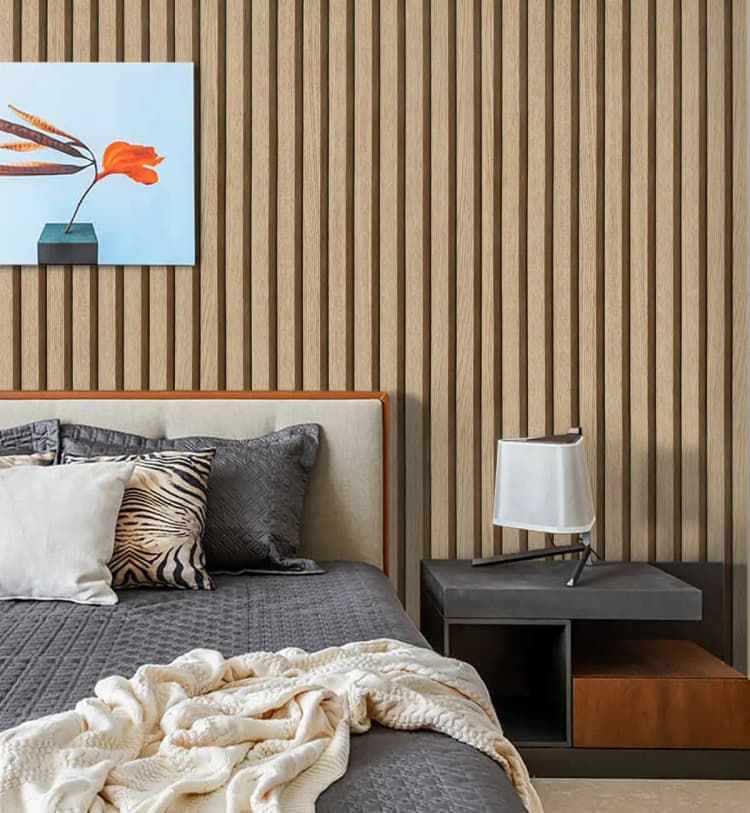 COWINLIFE 3d Wood Peel and Stick Self Adhesive Removable Wall Stickers Wooden Slat Wall Paper for Bedroom Decoration detail 3