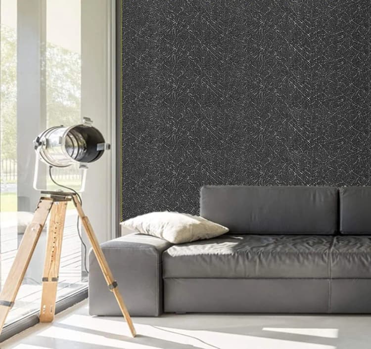 COWINLIFE Black Textured Wallpaper Self Adhesive Peel and Stick Silk Embossed Wall Paper Vinyl Wallpaper for Wall Decoration detail 5