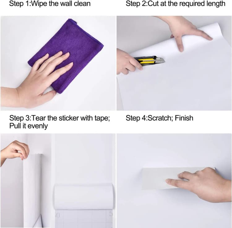 COWINLIFE White Matte Peel and Stick Self Adhesive Wall Paper Solid Vinyl Film Decorative Wallpapers for Kitchen Cabinet detail 6