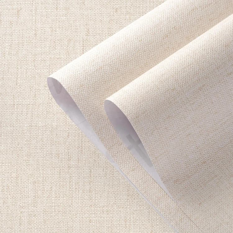 COWINLIFE Beige Peel and Stick Self Adhesive Wallpaper Textured Fabric Linen Wall Paper Vinyl Roll for Cabinet Sticker detail 2