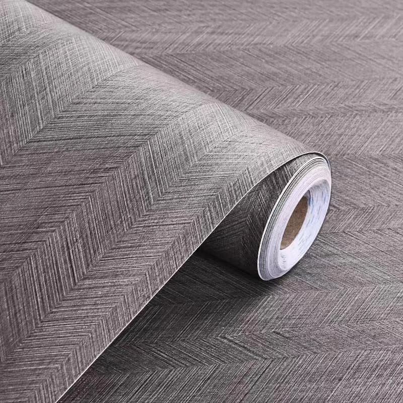 Herringbond  Gray Contact Paper Peeling and Pasting Retro Wood Grain Removable Self-adhesive Wallpaper Bedroom Bathroom