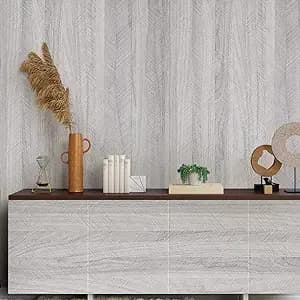 Herringbond  Gray Contact Paper Peeling and Pasting Retro Wood Grain Removable Self-adhesive Wallpaper Bedroom Bathroom detail 4