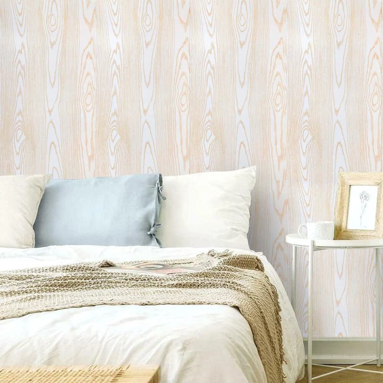 COWINLIFE Gold and White Peel and Stick Wallpaper Self Adhesive Wallpapers Stickers Wood Grain Wallpaper for Furniture detail 4
