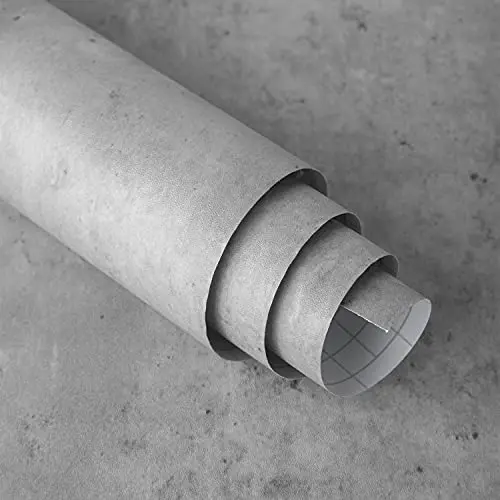 COWINLIFE 3D Concrete Peel and Stick Wallpaper Vinyl Textured Pvc Self Adhesive Cement Wall Paper Rolls for Bathroom