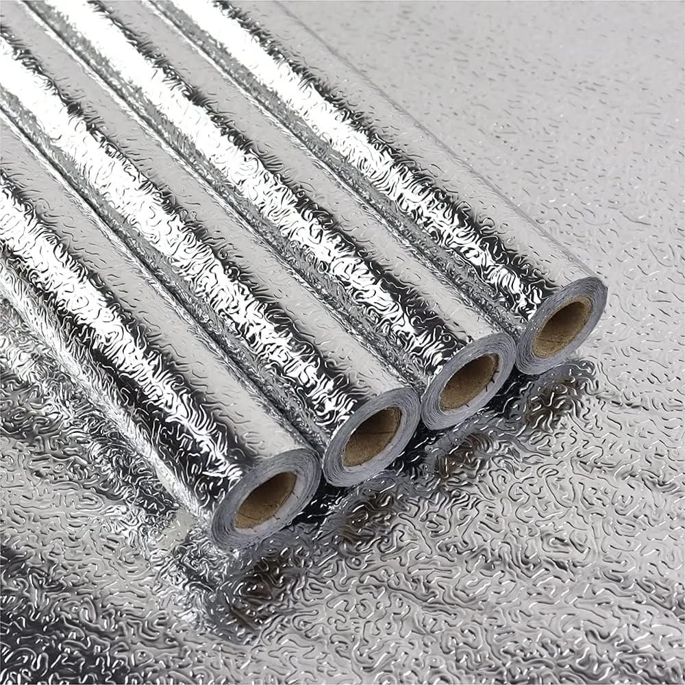 COWINLIFE 3D Oil Proof Peel and Stick Self Adhesive Water Proof Heat Resistant Wall Sticker Aluminum Foil for Kitchen