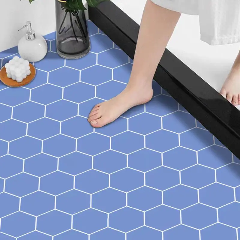 Football Hexagon Flooring Roll Black and White Peel and Stick Covering PVC Vinyl Floor Film Self Adhesive Home detail 6