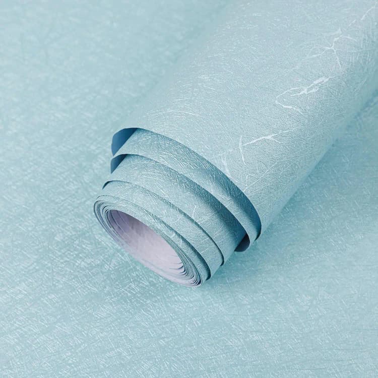 3D Peel and Stick Wallpaper Blue Silk Wallpaper for Bedroom Self-Adhesive Embossed Textured Wallpaper Waterproof detail 1