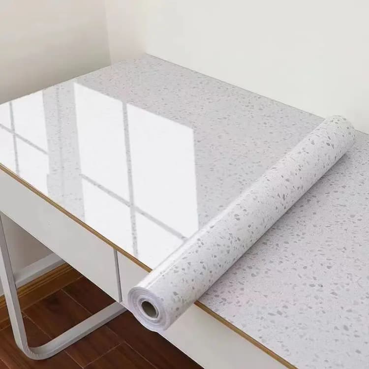 White Granite Waterproof Marble Sticker Wallpaper Self Adhesive Marble Vinyl Wallpaper Stick and Peel for Kitchen detail 4