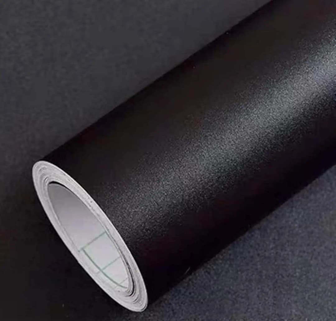 Matte Black Solid Peel and Stick Wallpaper Removable Contact Paper Self-Adhesive Waterproof for Cabinet Kitchen