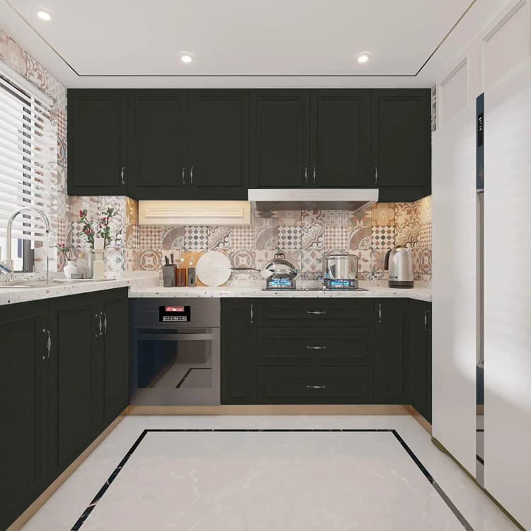 Matte Black Solid Peel and Stick Wallpaper Removable Contact Paper Self-Adhesive Waterproof for Cabinet Kitchen detail 2