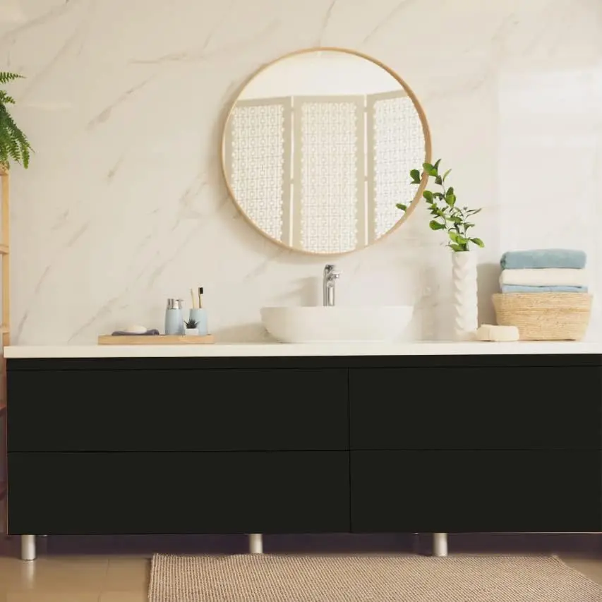 Matte Black Solid Peel and Stick Wallpaper Removable Contact Paper Self-Adhesive Waterproof for Cabinet Kitchen detail 4