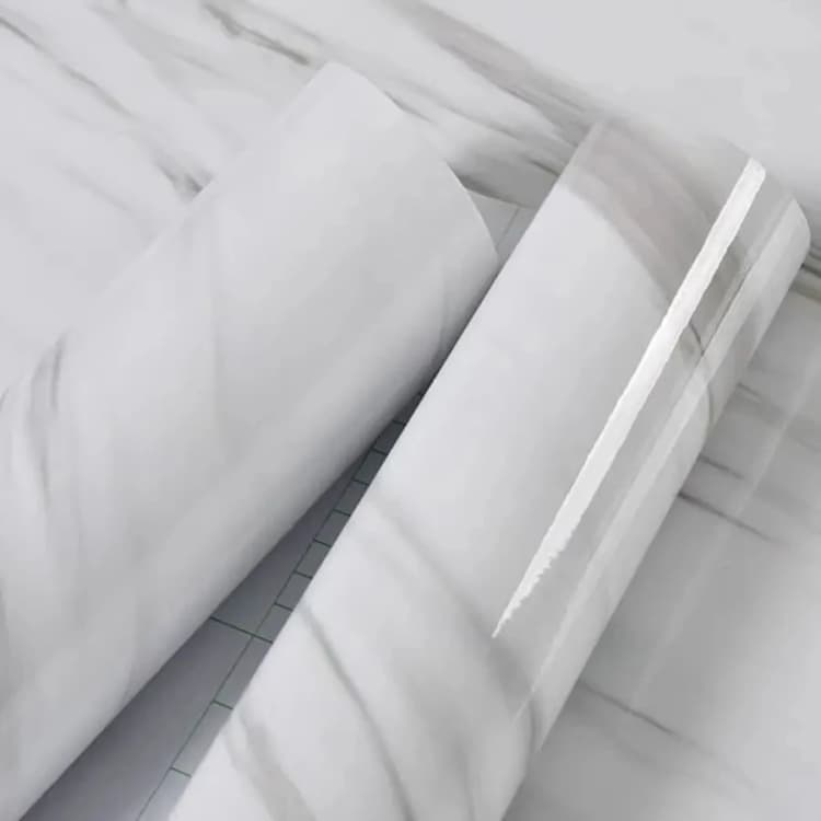 Waterproof Marble Sticker Wallpaper Self Adhesive Kitchen Bathroom Sticker White Marble Vinyl Wallpaper Home Decor detail 1