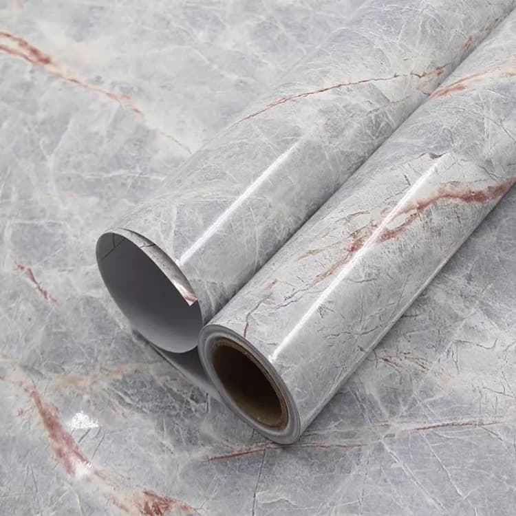 Glossy Waterproof Marble Sticker Wallpaper Peel and Stick PVC Self Adhesive 3D Wallpaper Roll for Kitchen Decor detail 1
