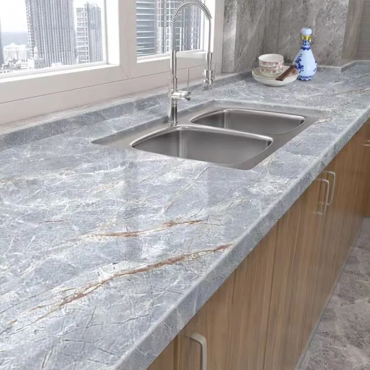 Glossy Waterproof Marble Sticker Wallpaper Peel and Stick PVC Self Adhesive 3D Wallpaper Roll for Kitchen Decor detail 5
