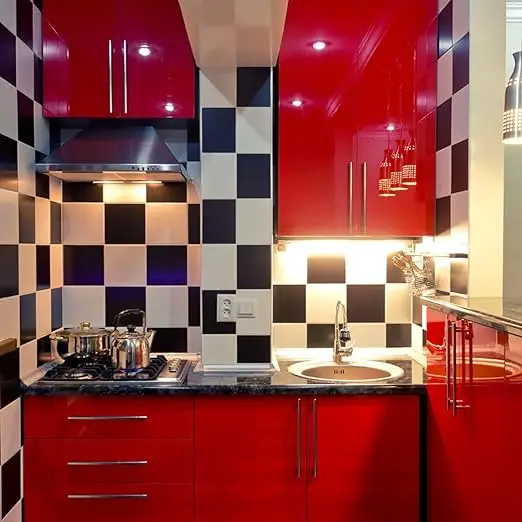 Cheap Glossy Red Glitter Wallpaper Peel and Stick Removable Wallpaper Self Adhesive Waterproof for Kitchen Decor detail 6