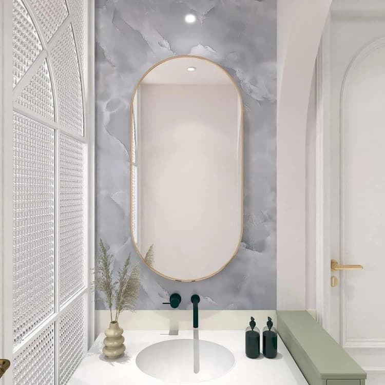 Grey Waterproof 3D Marble Sticker Wallpaper Peel and Stick Self Adhesive Wallpaper Removable for Home Decoration detail 2