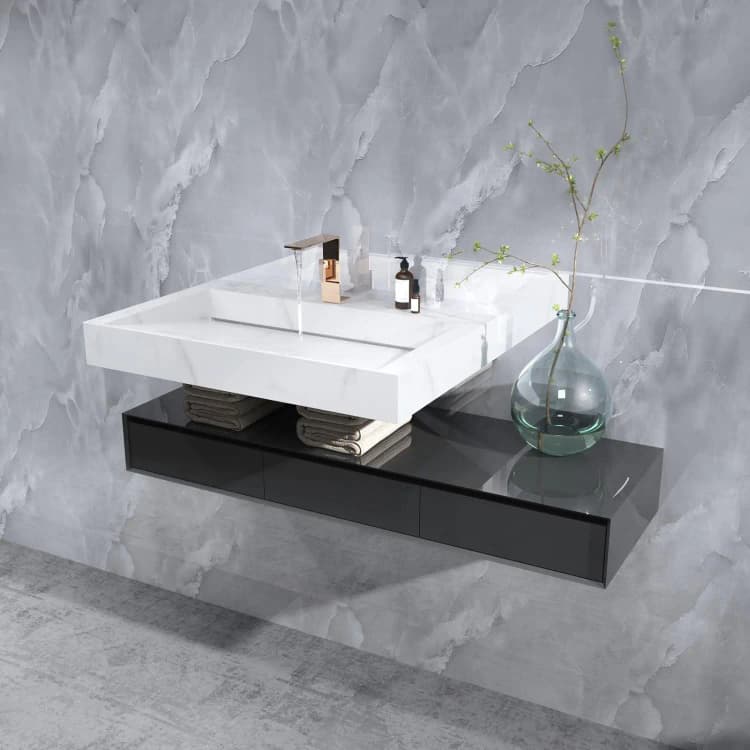 Grey Waterproof 3D Marble Sticker Wallpaper Peel and Stick Self Adhesive Wallpaper Removable for Home Decoration detail 4