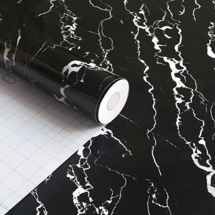 Black Waterproof 3D Marble Sticker Wallpaper Peel and Stick Self Adhesive Wallpaper Removable for Home Decoration detail 3